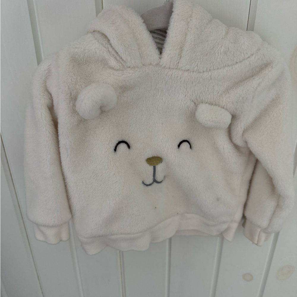 Carters 9m Cozy Cream Bear Hoodie for Kids